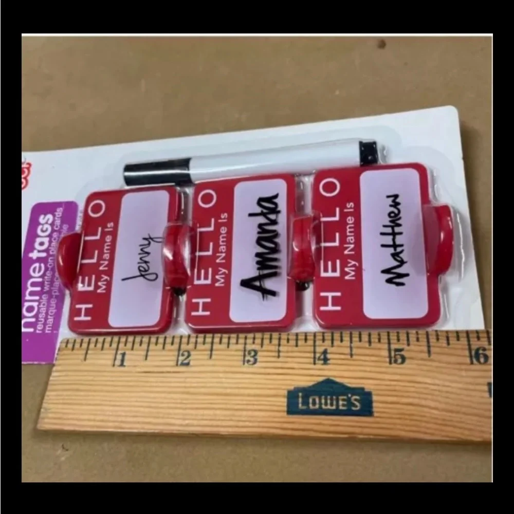 Reusable name place holder/tag 6Pc